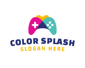 Colorful Mosaic Controller Video Game logo design