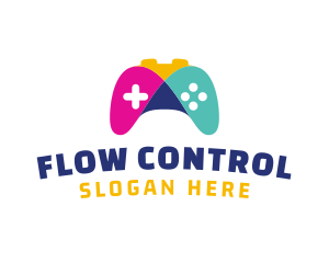 Colorful Mosaic Controller Video Game logo design