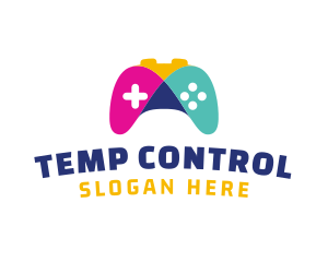 Colorful Mosaic Controller Video Game logo design