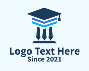 Review Center - Graduation Cap Pillar logo design