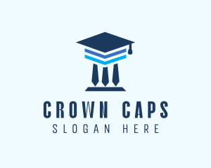 Graduation Cap Pillar  logo design