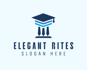 Graduation Cap Pillar  logo design