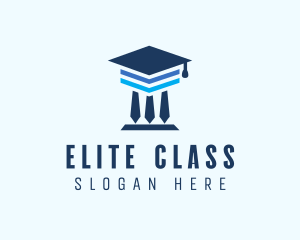 Graduation Cap Pillar  logo design