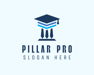 Graduation Cap Pillar  logo design