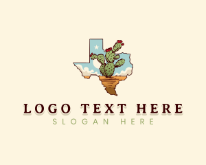 Saguaro Cactus - Pear Cactus Texas logo design