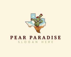 Pear Cactus Texas  logo design