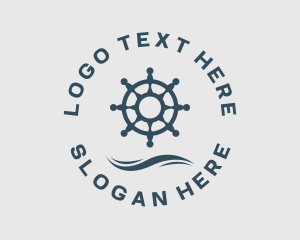 Steering Wheel - Naval Marine Ship logo design