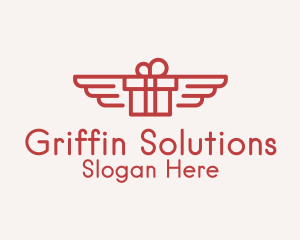 Flying Gift Monoline logo design