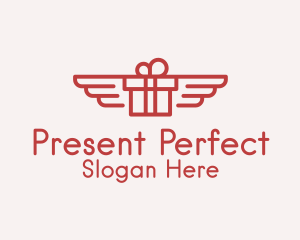 Gift - Flying Gift Monoline logo design