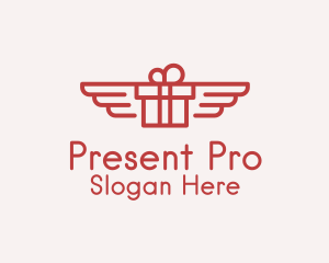 Gift - Flying Gift Monoline logo design