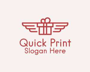 Flying Gift Monoline logo design