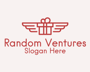 Flying Gift Monoline logo design