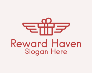 Rewards - Flying Gift Monoline logo design