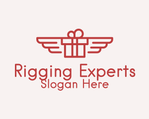 Flying Gift Monoline logo design