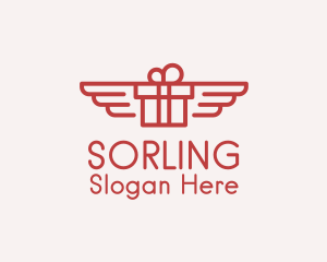 Flying Gift Monoline logo design