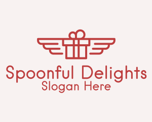 Flying Gift Monoline logo design