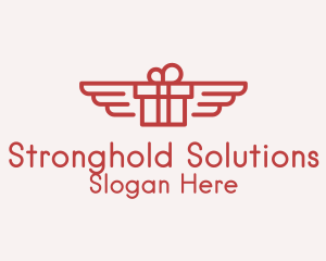 Flying Gift Monoline logo design