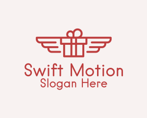 Flying Gift Monoline logo design