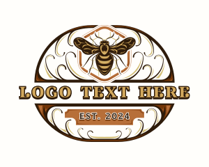 Bee - Organic Honey Bee logo design