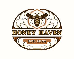 Beekeeping - Organic Honey Bee logo design