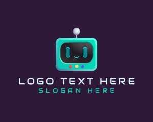 Mobile - Cute Robot TV Screen App logo design
