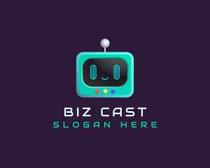 Mobile - Cute Robot TV Screen App logo design