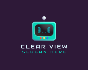 Screen - Cute Robot TV Screen App logo design