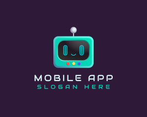 Screen - Cute Robot TV Screen App logo design