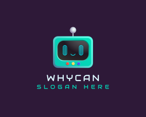 Play - Cute Robot TV Screen App logo design