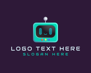 Toy - Cute Robot TV Screen App logo design