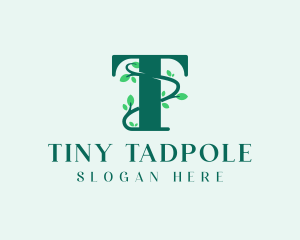 Floral Leaf Letter T logo design