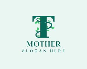 Aromatherapy - Floral Leaf Letter T logo design