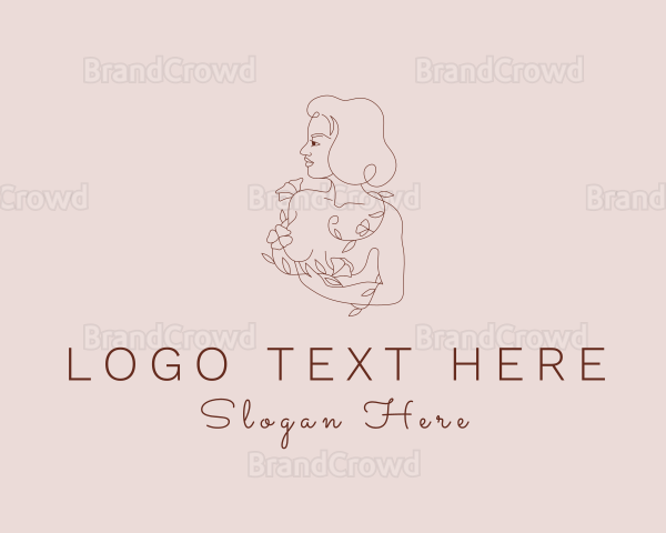 Woman Floral Beauty Logo