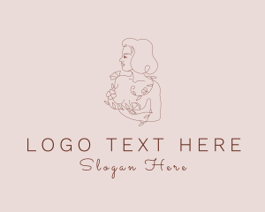 Naked - Woman Floral Beauty logo design