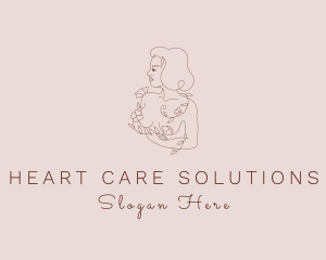 Woman Floral Beauty  logo design