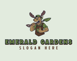 Gardener Moose Landscaper logo design