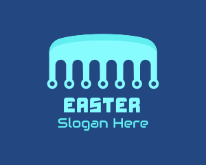 Hair Salon - Blue Circuitry Comb logo design