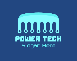 Circuitry - Blue Circuitry Comb logo design