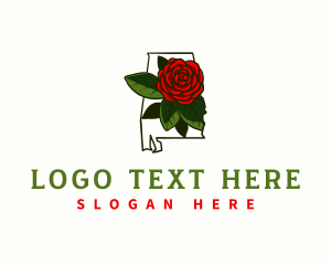 Southern Longleaf Pine - Camellia Flower Alabama logo design