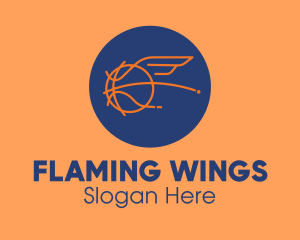 Wings - Flying Wing Basketball logo design