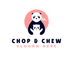 Bear - Panda Bear & Cub Zoo logo design