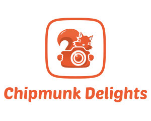 Chipmunk - Squirrel Camera Cartoon logo design