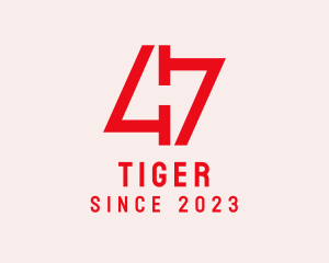 Red - Red Number 47 logo design