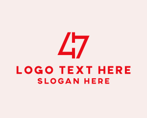 Financial - Red Number 47 logo design