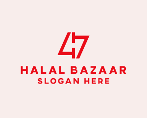 Red Number 47  logo design