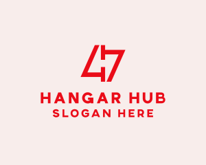 Red Number 47  logo design