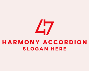 Red Number 47  logo design