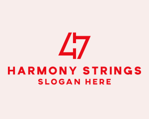 Red Number 47  logo design