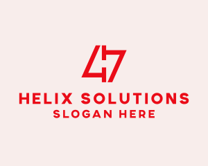 Red Number 47  logo design