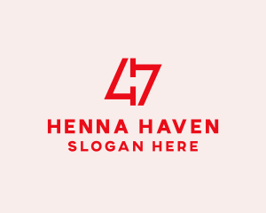 Red Number 47  logo design